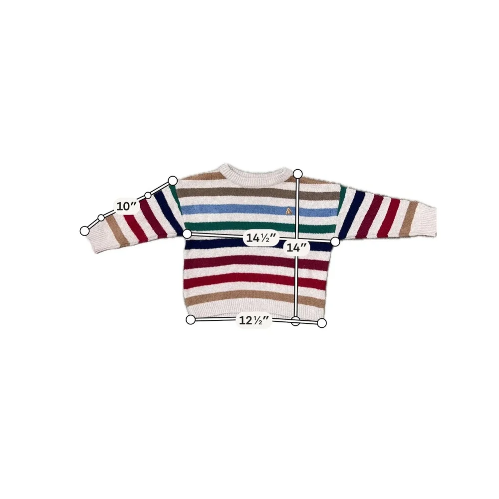 Baby Gap CashSoft Multi Stripe Brannan Bear Sweater 18-24 Months Multicolor Knit